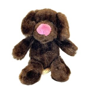 Dan Dee 6" Plush Brown Puppy Dog Large Pink Nose 2010